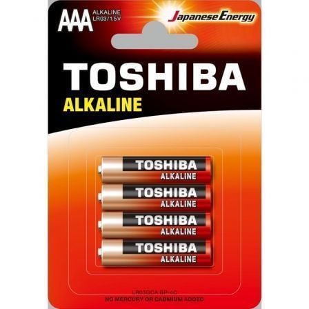 Pack de 4 Pilas AAA Toshiba Alkaline LR03/ 1.5V/ Alcalinas Pack de 4 Pilas AAA Toshiba Alkaline LR03/ 1.5V/ Alcalinas