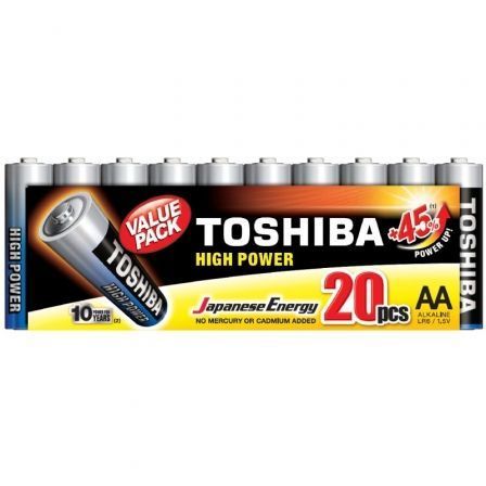 Pack de 20 Pilas AA Toshiba High Power LR6/ 1.5V/ Alcalinas Pack de 20 Pilas AA Toshiba High Power LR6/ 1.5V/ Alcalinas