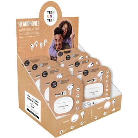 Expositor de Auriculares Bluetooth Tech One Tech TEC1420/ con estuche de carga/ Autonomía 5h/ Blancos/ Incluye 8 Auriculares Blancos Expositor de Auriculares Bluetooth Tech One Tech TEC1420/ con estuche de carga/ Autonomía 5h/ Blancos/ Incluye 8 Auriculares Blancos