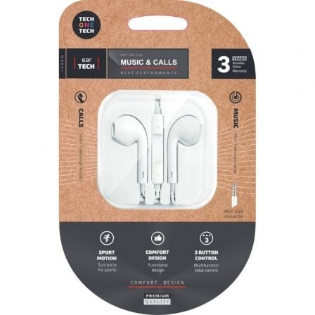 Auriculares Intrauditivos Tech One Tech earTECH TEC1001/ con Micrófono/ Jack 3.5/ Blancos Auriculares Intrauditivos Tech One Tech earTECH TEC1001/ con Micrófono/ Jack 3.5/ Blancos