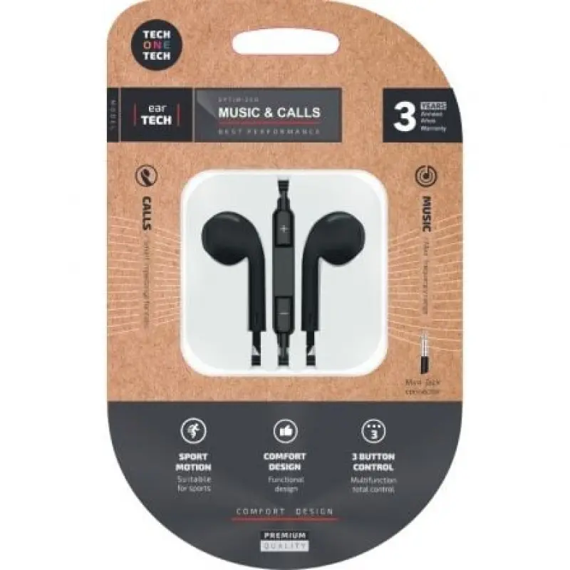 Auriculares Intrauditivos Tech One Tech earTECH TEC1002/ con Micrófono/ Jack 3.5/ Negros Auriculares Intrauditivos Tech One Tech earTECH TEC1002/ con Micrófono/ Jack 3.5/ Negros