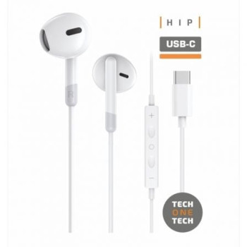 Auriculares Intrauditivos Tech One Tech earTECH TEC1301/ con Micrófono/ USB Tipo-C/ Blancos Auriculares Intrauditivos Tech One Tech earTECH TEC1301/ con Micrófono/ USB Tipo-C/ Blancos