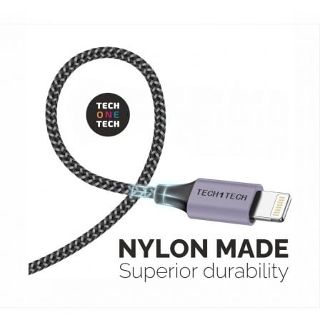 Cable USB 2.0 Tech One Tech TEC2022/ USB Macho - Lightning Macho/ 2m/ Gris Cable USB 2.0 Tech One Tech TEC2022/ USB Macho - Lightning Macho/ 2m/ Gris