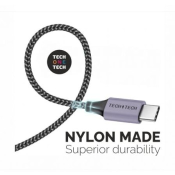 Cable USB 2.0 Tipo-C Tech One Tech TEC2023/ USB Tipo-C Macho - USB Macho/ 2m/ Gris Cable USB 2.0 Tipo-C Tech One Tech TEC2023/ USB Tipo-C Macho - USB Macho/ 2m/ Gris