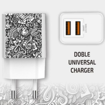 Cargador de Pared Tech One Tech Art-Deco TEC2510/ 2xUSB/ 2.4A/ Blanco Cargador de Pared Tech One Tech Art-Deco TEC2510/ 2xUSB/ 2.4A/ Blanco