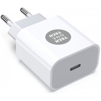 Cargador de Pared Tech One Tech TEC2262/ 1xUSB Tipo-C + Cable Lightning/ 3A/ Blanco Cargador de Pared Tech One Tech TEC2262/ 1xUSB Tipo-C + Cable Lightning/ 3A/ Blanco