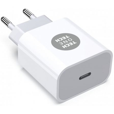 Cargador de Pared Tech One Tech TEC2263/ 1xUSB Tipo-C + Cable USB Tipo-C/ 3A/ Blanco Cargador de Pared Tech One Tech TEC2263/ 1xUSB Tipo-C + Cable USB Tipo-C/ 3A/ Blanco