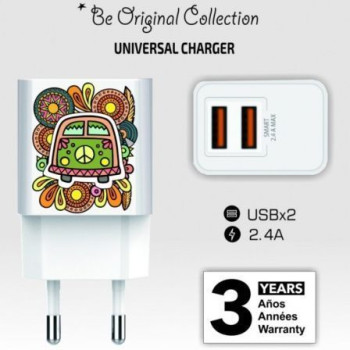 Cargador de Pared Tech One Tech Green Camper TEC2503/ 2xUSB/ 2.4A Cargador de Pared Tech One Tech Green Camper TEC2503/ 2xUSB/ 2.4A