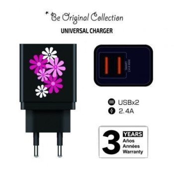 Cargador de Pared Tech One Tech Black Fower Power TEC2601/ 2xUSB/ 2.4A Cargador de Pared Tech One Tech Black Fower Power TEC2601/ 2xUSB/ 2.4A