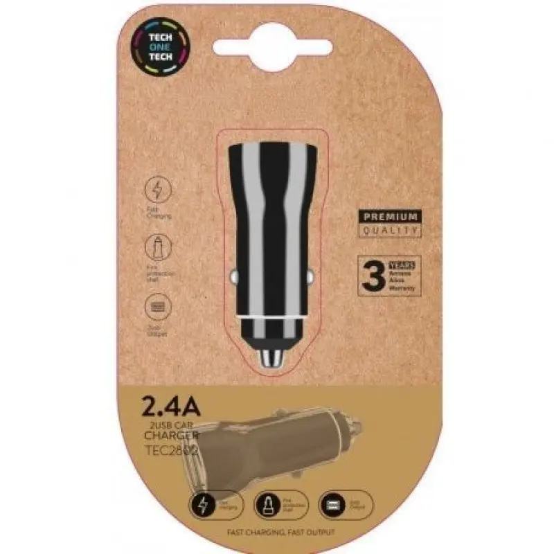 Cargador de Coche Tech One Tech TEC2802/ 2xUSB/ 2.4A Cargador de Coche Tech One Tech TEC2802/ 2xUSB/ 2.4A