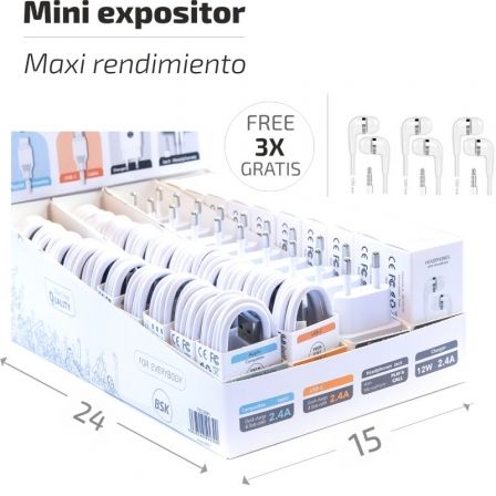 Expositor BSK Tech One TEC2991/ Incluye 10 Cargadores, 20 Cables BASIK y 10 Auriculares Expositor BSK Tech One TEC2991/ Incluye 10 Cargadores, 20 Cables BASIK y 10 Auriculares