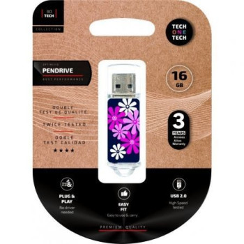 Pendrive 16GB Tech One Tech Flower Power USB 2.0 Pendrive 16GB Tech One Tech Flower Power USB 2.0