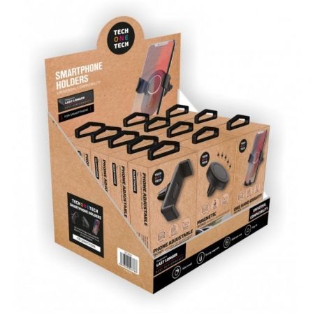 Expositor de Soporte de Smartphone para Coche Tech One Tech TEC2824/ Incluye 12 unidades Expositor de Soporte de Smartphone para Coche Tech One Tech TEC2824/ Incluye 12 unidades