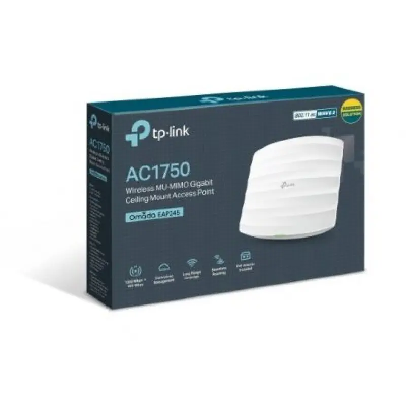 Punto de Acceso Inalámbrico TP-Link Omada EAP245 PoE 1700Mbps/ 2.4 GHz 5GHz/ Antena de 4dBi/ WiFi 802.11ac/n/b/g/a Punto de Acceso Inalámbrico TP-Link Omada EAP245 PoE 1700Mbps/ 2.4 GHz 5GHz/ Antena de 4dBi/ WiFi 802.11ac/n/b/g/a