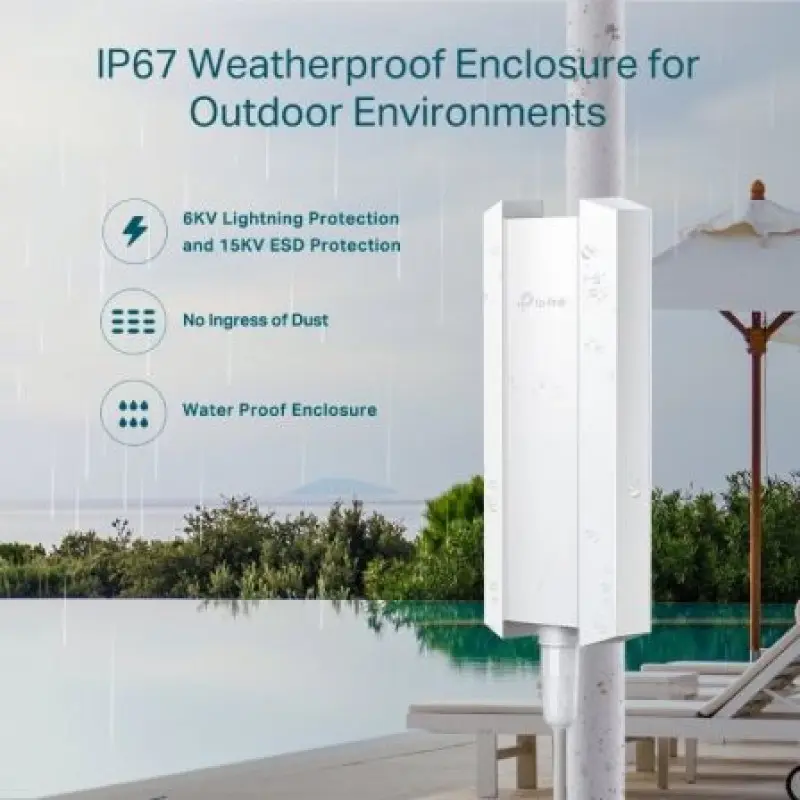 Punto de Acceso Inalámbrico TP-Link Omada EAP610-OUTDOOR/ WiFi 6/ PoE/ 1800Mbps/ 2.4GHz 5GHz/ Antenas de 5dBi/ WiFi 802.11ax/ac/a/n/b/g Punto de Acceso Inalámbrico TP-Link Omada EAP610-OUTDOOR/ WiFi 6/ PoE/ 1800Mbps/ 2.4GHz 5GHz/ Antenas de 5dBi/ WiFi 802.11ax/ac/a/n/b/g