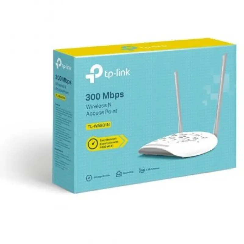 Punto de Acceso Inalámbrico TP-Link TL-WA801N V6 PoE 300Mbps/ 2.4GHz/ Antenas de 5dBi/ WiFi 802.11n/b/g Punto de Acceso Inalámbrico TP-Link TL-WA801N V6 PoE 300Mbps/ 2.4GHz/ Antenas de 5dBi/ WiFi 802.11n/b/g