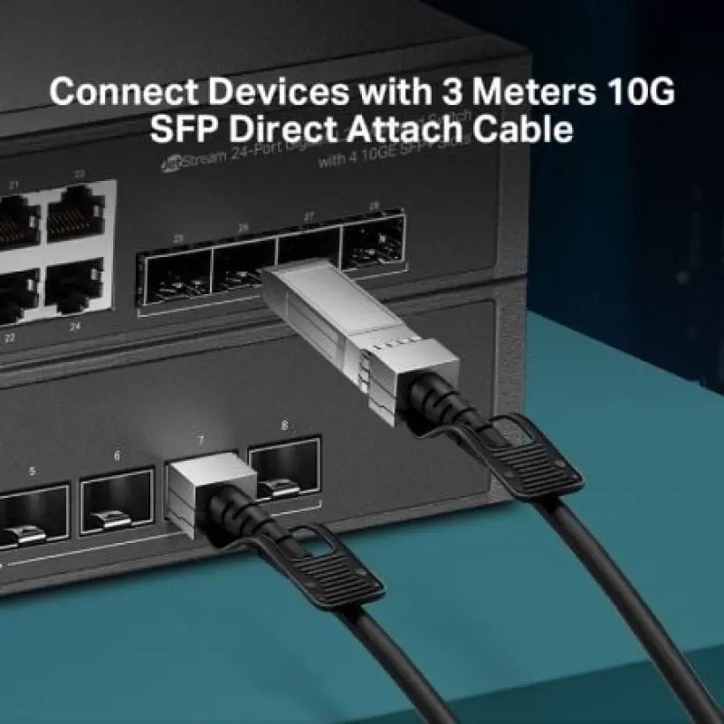 Cable Direct Attach SFP+ TP-Link TL-SM5220-3M/ 3m/ Negro Cable Direct Attach SFP+ TP-Link TL-SM5220-3M/ 3m/ Negro