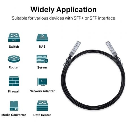 Cable Direct Attach SFP+ TP-Link TL-SM5220-3M/ 3m/ Negro Cable Direct Attach SFP+ TP-Link TL-SM5220-3M/ 3m/ Negro
