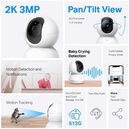 Cámara de Videovigilancia TP-Link Tapo TC71/ Visión Nocturna/ Control desde APP Cámara de Videovigilancia TP-Link Tapo TC71/ Visión Nocturna/ Control desde APP