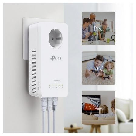 Adaptador Powerline TP-Link AV1300 1300Mbps/ Alcance 300m/ Pack de 2 Adaptador Powerline TP-Link AV1300 1300Mbps/ Alcance 300m/ Pack de 2
