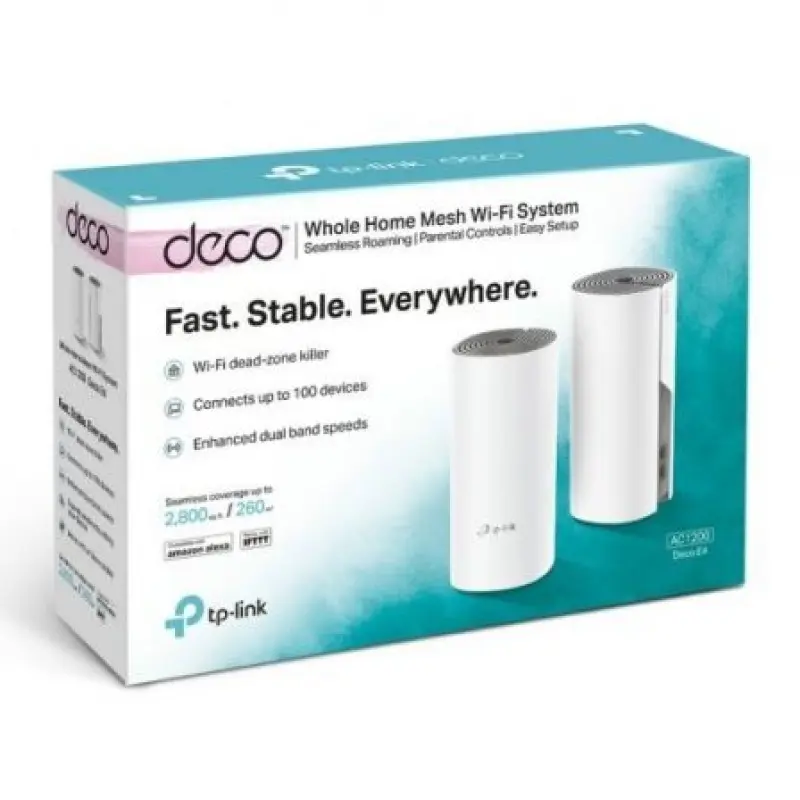 Sistema Mesh TP-Link Deco E4 1200Mbps/ 2.4GHz 5GHz/ Pack de 2 Sistema Mesh TP-Link Deco E4 1200Mbps/ 2.4GHz 5GHz/ Pack de 2