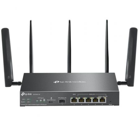 Router VPN 4G TP-Link Omada ER706W-4G/ WiFi 6/ 3000Mbps/ 2.4GHz 5GHz/ 5 Antenas/ WiFi 802.1Q Router VPN 4G TP-Link Omada ER706W-4G/ WiFi 6/ 3000Mbps/ 2.4GHz 5GHz/ 5 Antenas/ WiFi 802.1Q