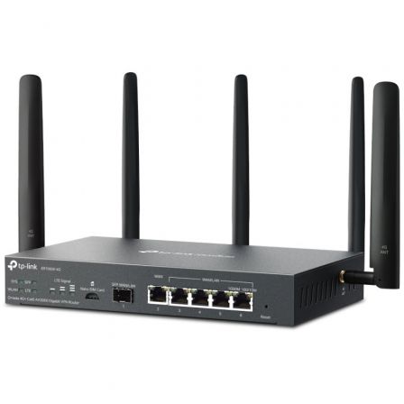 Router VPN 4G TP-Link Omada ER706W-4G/ WiFi 6/ 3000Mbps/ 2.4GHz 5GHz/ 5 Antenas/ WiFi 802.1Q Router VPN 4G TP-Link Omada ER706W-4G/ WiFi 6/ 3000Mbps/ 2.4GHz 5GHz/ 5 Antenas/ WiFi 802.1Q