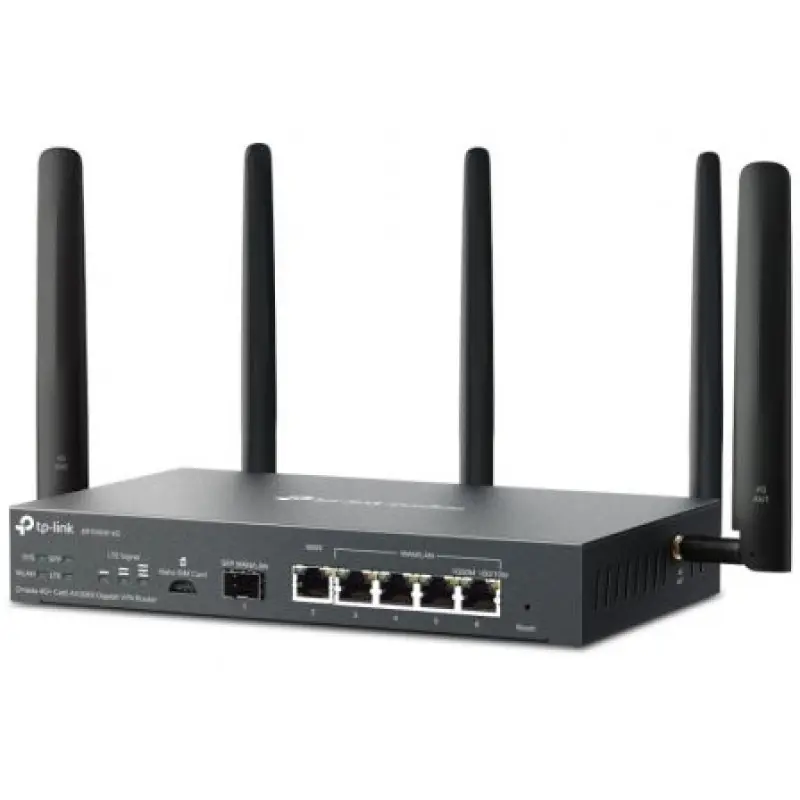 Router VPN 4G TP-Link Omada ER706W-4G/ WiFi 6/ 3000Mbps/ 2.4GHz 5GHz/ 5 Antenas/ WiFi 802.1Q Router VPN 4G TP-Link Omada ER706W-4G/ WiFi 6/ 3000Mbps/ 2.4GHz 5GHz/ 5 Antenas/ WiFi 802.1Q