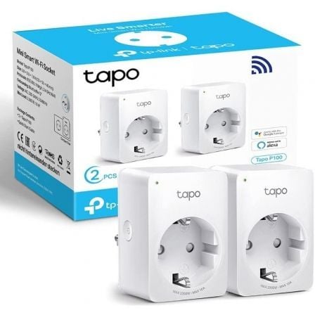 Enchufe WiFi Inteligente TP-Link Tapo P100/ Pack 2 Enchufe WiFi Inteligente TP-Link Tapo P100/ Pack 2