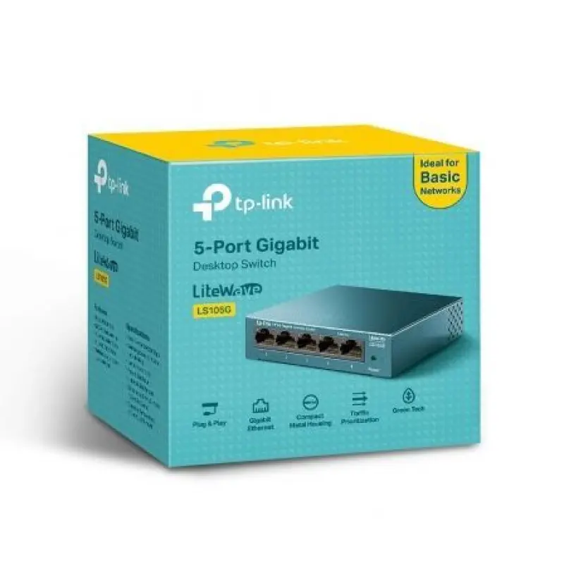 Switch TP-Link LS105G 5 Puertos/ RJ-45 10/100/1000 Switch TP-Link LS105G 5 Puertos/ RJ-45 10/100/1000