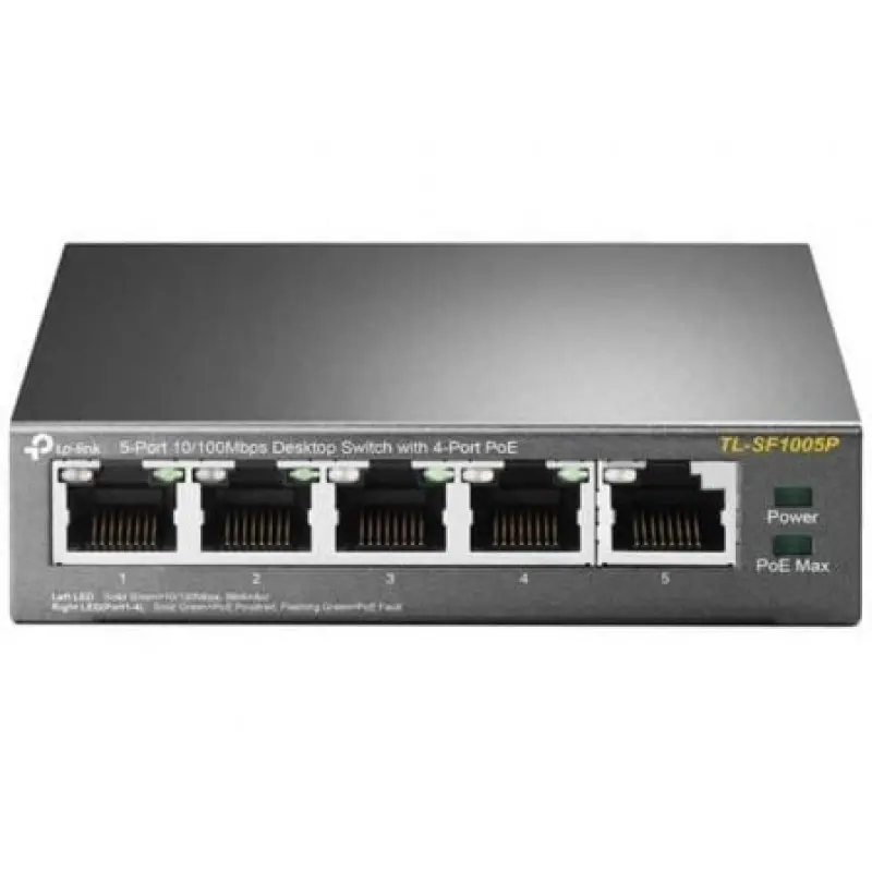 Switch TP-Link TL-SF1005P 5 Puertos/ RJ-45 10/100 PoE Switch TP-Link TL-SF1005P 5 Puertos/ RJ-45 10/100 PoE