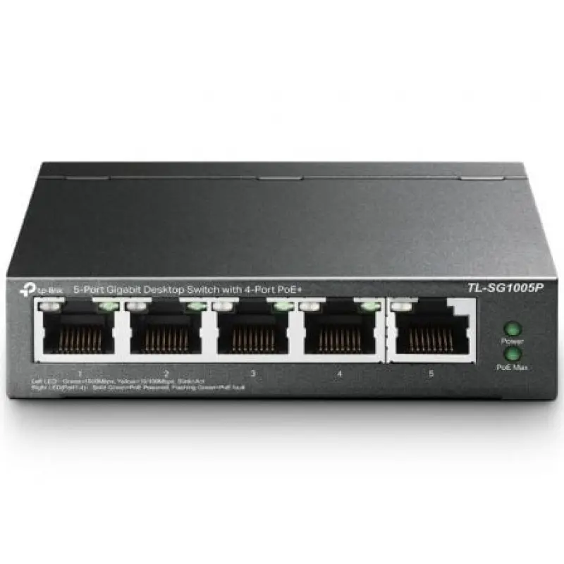 Switch TP-Link TL-SG1005P 5 Puertos/ RJ-45 10/100/1000 PoE Switch TP-Link TL-SG1005P 5 Puertos/ RJ-45 10/100/1000 PoE