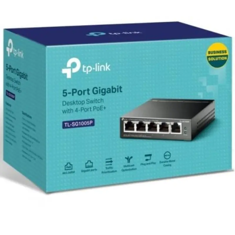 Switch TP-Link TL-SG1005P 5 Puertos/ RJ-45 10/100/1000 PoE Switch TP-Link TL-SG1005P 5 Puertos/ RJ-45 10/100/1000 PoE