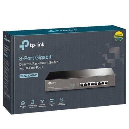 Switch TP-Link TL-SG1008MP 8 Puertos/ RJ-45 10/100/1000 PoE Switch TP-Link TL-SG1008MP 8 Puertos/ RJ-45 10/100/1000 PoE