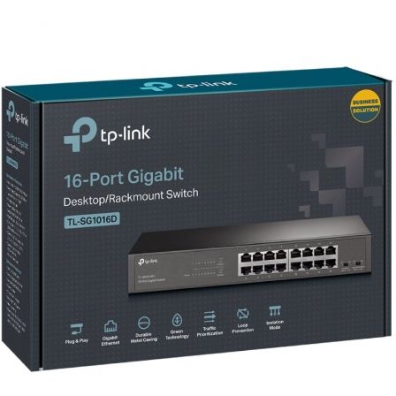 Switch TP-Link TL-SG1016DE/ 16 Puertos/ RJ45 10/100/1000 Switch TP-Link TL-SG1016DE/ 16 Puertos/ RJ45 10/100/1000