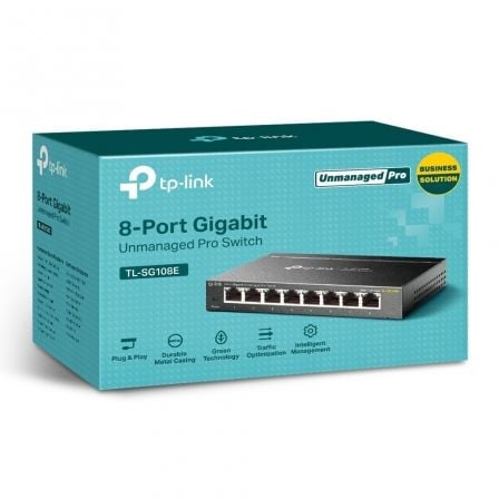 Switch TP-Link Easy Smart TL-SG108E 8 Puertos/ RJ-45 10/100/1000 Switch TP-Link Easy Smart TL-SG108E 8 Puertos/ RJ-45 10/100/1000