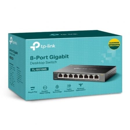Switch TP-Link TL-SG108S 8 Puertos/ RJ-45 10/100/1000 Switch TP-Link TL-SG108S 8 Puertos/ RJ-45 10/100/1000