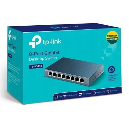 Switch TP-Link TL-SG108 V3.0 8 Puertos/ RJ-45 10/100/1000 Switch TP-Link TL-SG108 V3.0 8 Puertos/ RJ-45 10/100/1000
