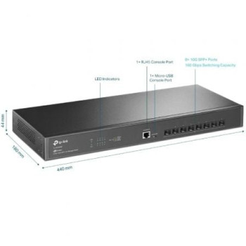Switch Gestionable TP-Link Omada JetStream TL-SX3008F/ 8 Puertos/ SFP+ 10GE Switch Gestionable TP-Link Omada JetStream TL-SX3008F/ 8 Puertos/ SFP+ 10GE