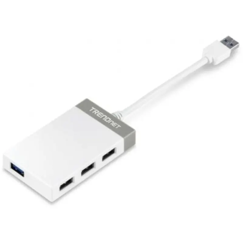 Hub USB 3.0 Trendnet TU3-H4E/ 4xUSB/ Blanco y Gris Hub USB 3.0 Trendnet TU3-H4E/ 4xUSB/ Blanco y Gris