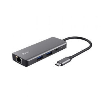 Docking USB Tipo-C Trust Dalyx/ 2xUSB/ 2xUSB Tipo-C/ 1xHDMI/ 1xRJ45/ Gris Docking USB Tipo-C Trust Dalyx/ 2xUSB/ 2xUSB Tipo-C/ 1xHDMI/ 1xRJ45/ Gris