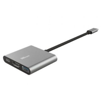 Conversor Trust Dalyx 3 IN 1/ USB Tipo-C Macho - HDMI Hembra/ USB/ USB Tipo-C PD/ 10cm/ Gris Conversor Trust Dalyx 3 IN 1/ USB Tipo-C Macho - HDMI Hembra/ USB/ USB Tipo-C PD/ 10cm/ Gris