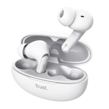 Auriculares Bluetooth Trust Yavi ENC con estuche de carga/ Blancos Auriculares Bluetooth Trust Yavi ENC con estuche de carga/ Blancos