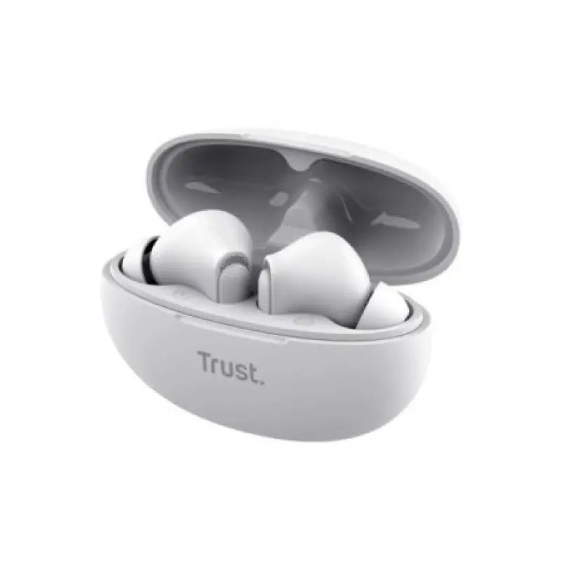 Auriculares Bluetooth Trust Yavi ENC con estuche de carga/ Blancos Auriculares Bluetooth Trust Yavi ENC con estuche de carga/ Blancos