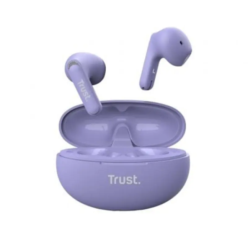 Auriculares Bluetooth Trust Yavi ENC con estuche de carga/ Morados Auriculares Bluetooth Trust Yavi ENC con estuche de carga/ Morados