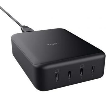 Cargador de Sobremesa Trust Maxo/ 4xUSB Tipo-C/ 240W/ Compatible con Portátiles Cargador de Sobremesa Trust Maxo/ 4xUSB Tipo-C/ 240W/ Compatible con Portátiles