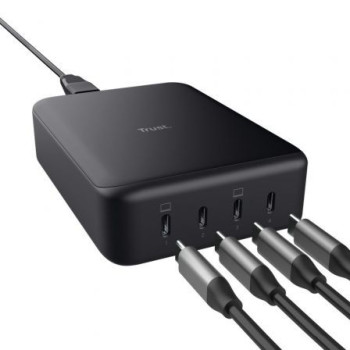 Cargador de Sobremesa Trust Maxo/ 4xUSB Tipo-C/ 240W/ Compatible con Portátiles Cargador de Sobremesa Trust Maxo/ 4xUSB Tipo-C/ 240W/ Compatible con Portátiles