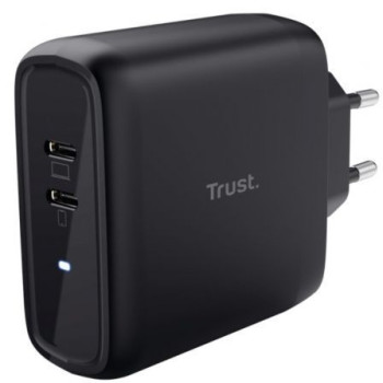 Cargador de Pared Trust Maxo 65W 2P/ 2xUSB Tipo-C/ 65W Cargador de Pared Trust Maxo 65W 2P/ 2xUSB Tipo-C/ 65W