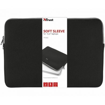 Funda Trust Primo para Portátiles hasta 15.6'/ Negra Funda Trust Primo para Portátiles hasta 15.6'/ Negra