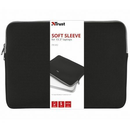 Funda Trust Primo Soft Sleeve para Portátiles hasta 13.3'/ Negra Funda Trust Primo Soft Sleeve para Portátiles hasta 13.3'/ Negra